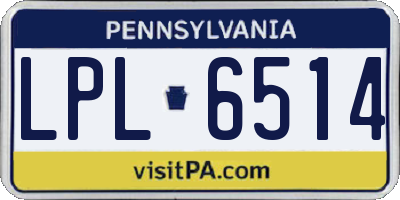 PA license plate LPL6514