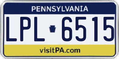 PA license plate LPL6515