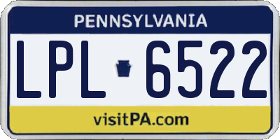 PA license plate LPL6522
