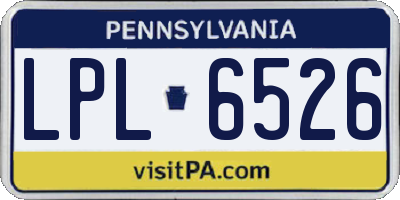 PA license plate LPL6526
