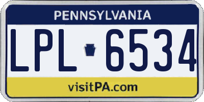 PA license plate LPL6534