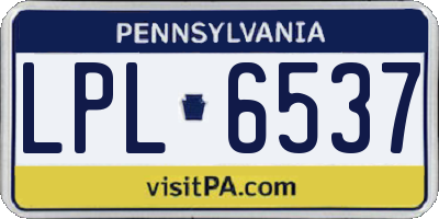 PA license plate LPL6537