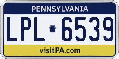 PA license plate LPL6539