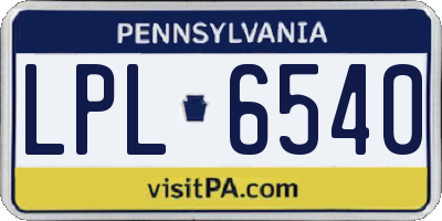 PA license plate LPL6540