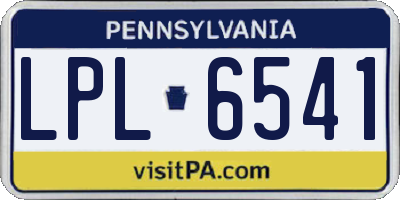 PA license plate LPL6541
