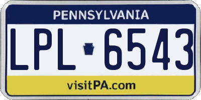 PA license plate LPL6543