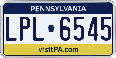 PA license plate LPL6545