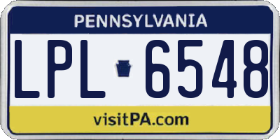 PA license plate LPL6548