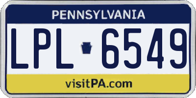 PA license plate LPL6549