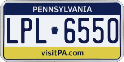 PA license plate LPL6550