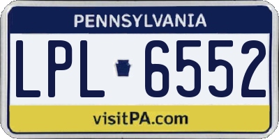 PA license plate LPL6552