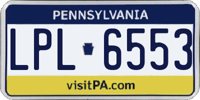 PA license plate LPL6553