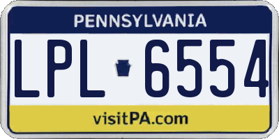 PA license plate LPL6554