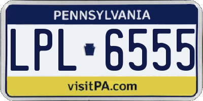PA license plate LPL6555