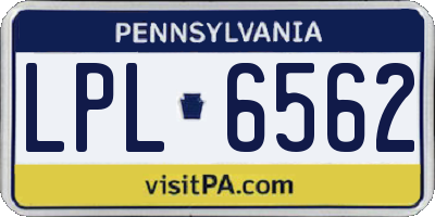 PA license plate LPL6562