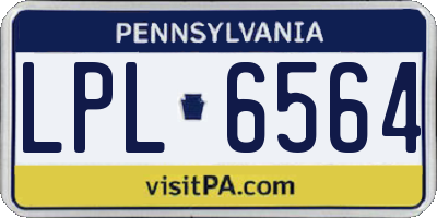 PA license plate LPL6564