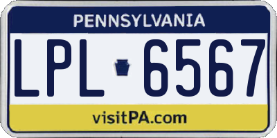 PA license plate LPL6567