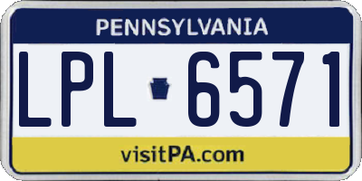 PA license plate LPL6571