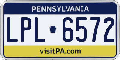 PA license plate LPL6572