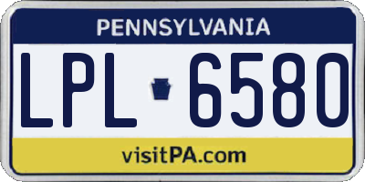PA license plate LPL6580