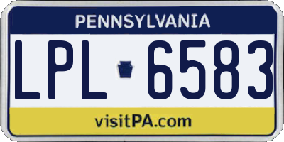 PA license plate LPL6583