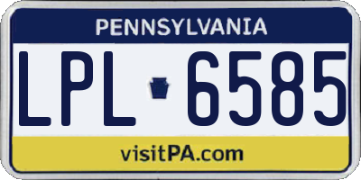 PA license plate LPL6585