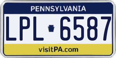 PA license plate LPL6587