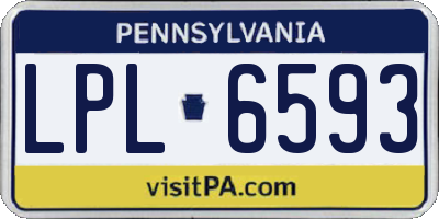 PA license plate LPL6593
