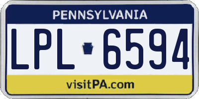 PA license plate LPL6594