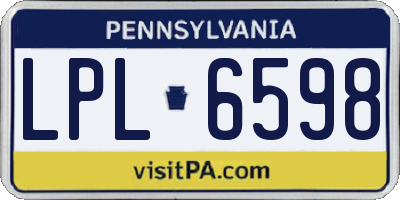 PA license plate LPL6598