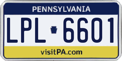 PA license plate LPL6601