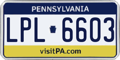 PA license plate LPL6603