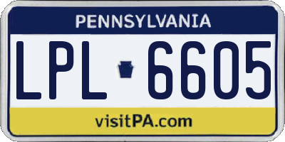 PA license plate LPL6605