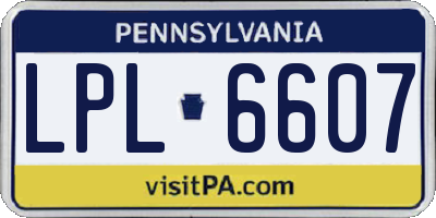 PA license plate LPL6607