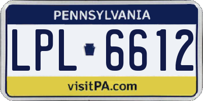 PA license plate LPL6612