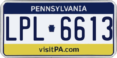 PA license plate LPL6613