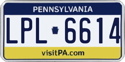 PA license plate LPL6614