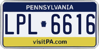 PA license plate LPL6616