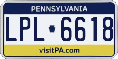 PA license plate LPL6618