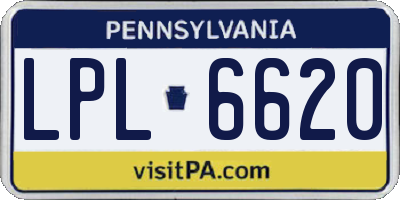 PA license plate LPL6620