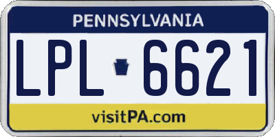 PA license plate LPL6621