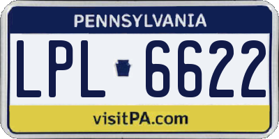 PA license plate LPL6622