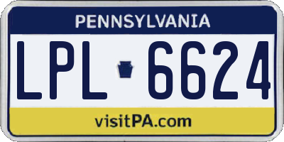 PA license plate LPL6624