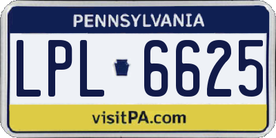 PA license plate LPL6625
