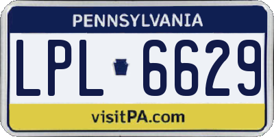 PA license plate LPL6629