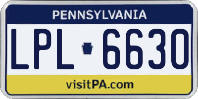 PA license plate LPL6630