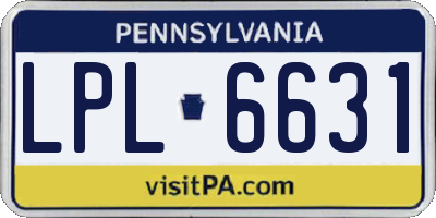 PA license plate LPL6631