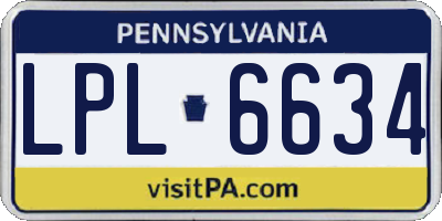 PA license plate LPL6634