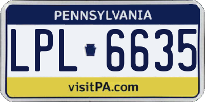 PA license plate LPL6635