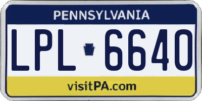 PA license plate LPL6640